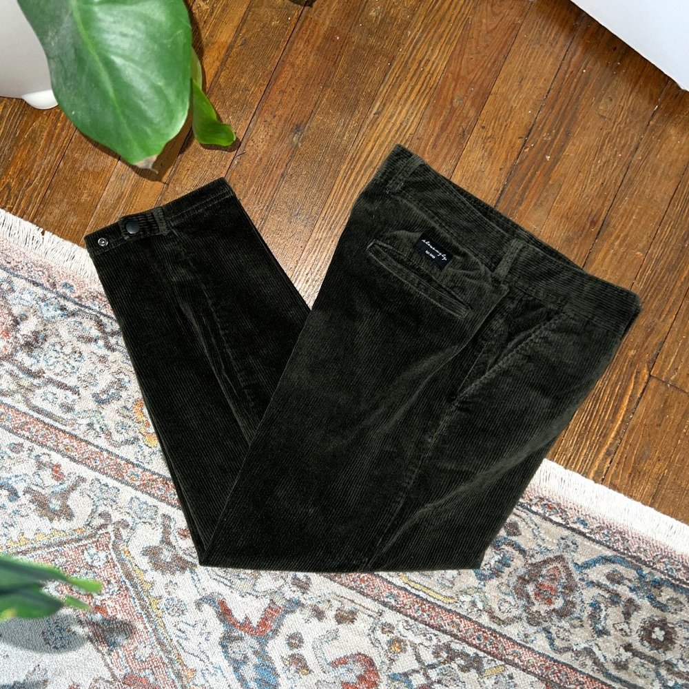 I Love Ugly Men's Corduroy Pants in Dark Green
